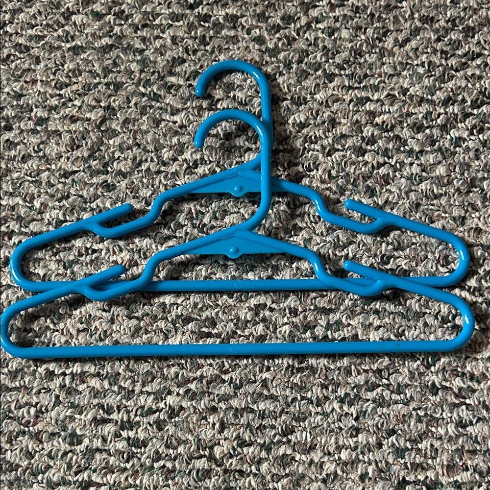 Set of Blue Plastic Hangers